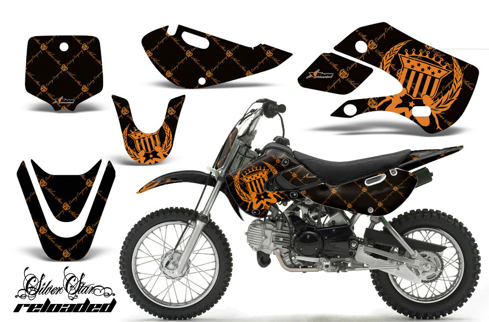 Suzuki RM 65 Dirt Bike Graphic Kit - All Years Silver Star - Reloaded Orange