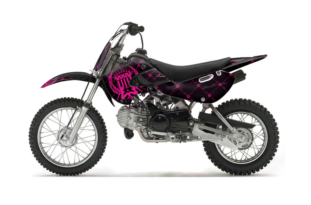 Suzuki RM 65 Dirt Bike Graphic Kit - All Years Silver Star - Reloaded Pink