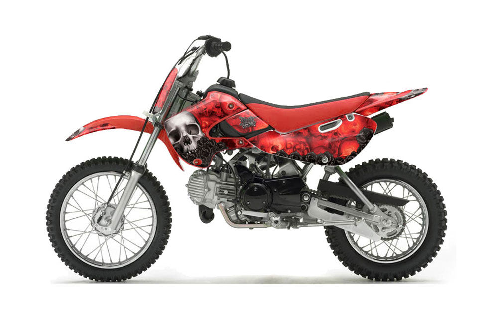 Suzuki RM 65 Dirt Bike Graphic Kit - All Years Bone Collector Red