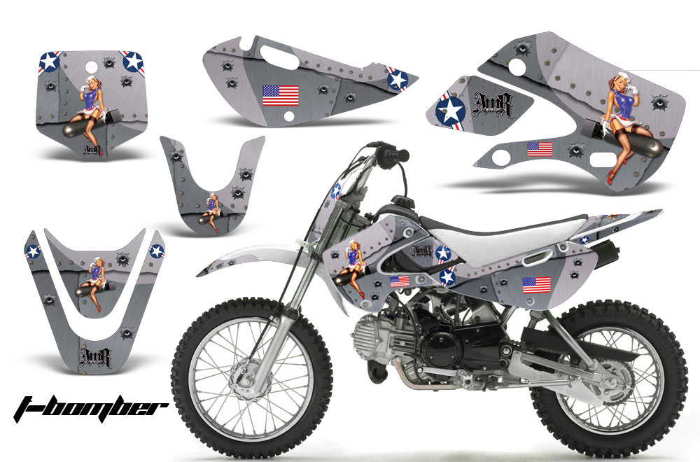 Suzuki DRZ 110 Dirt Bike Graphic Kit - All Years T Bomber Silver