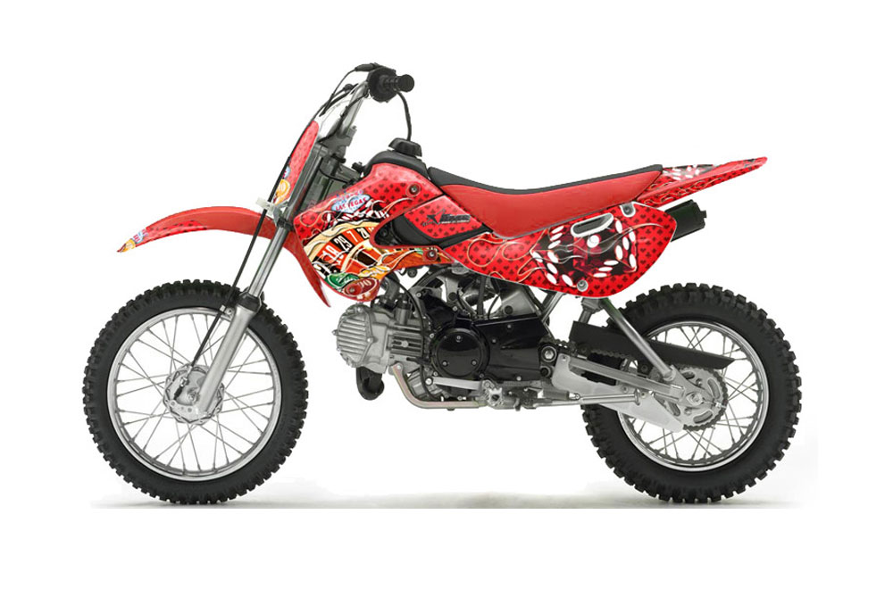 Suzuki DRZ 110 Dirt Bike Graphic Kit - All Years Vegas Baller Red