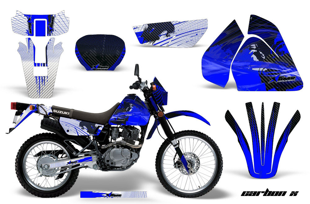 Suzuki DRZ 200 SE Dirt Bike Graphic Kit - 1996-2009 Carbon X Blue