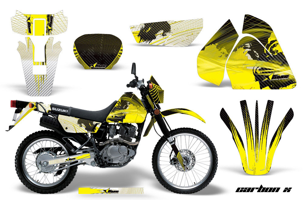 Suzuki DRZ 200 SE Dirt Bike Graphic Kit - 1996-2009 Carbon X Yellow