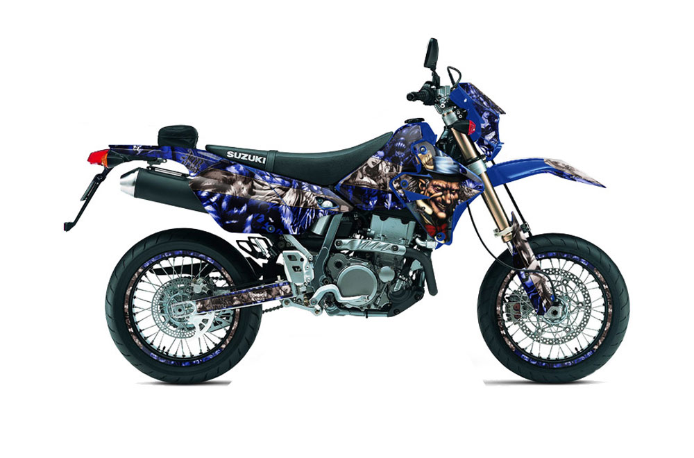 Suzuki DRZ 400 S Metal Tank Dirt Bike Graphic Kit - 2000-2018 Mad Hatter Blue