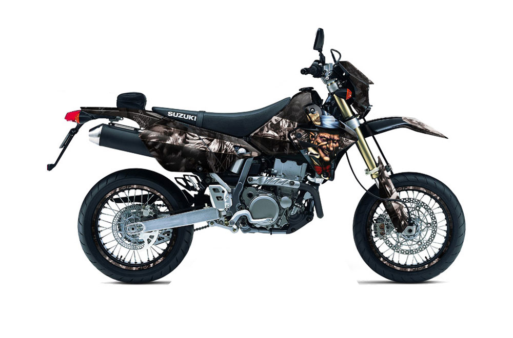 Suzuki DRZ 400 S Metal Tank Dirt Bike Graphic Kit - 2000-2018 Mad Hatter Black