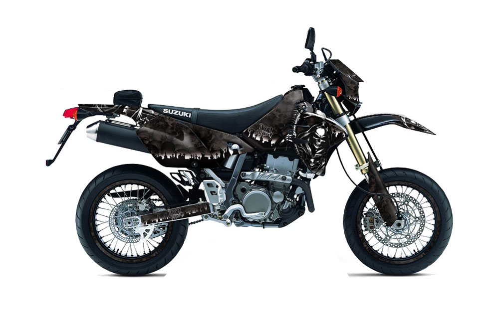Suzuki DRZ 400 S Metal Tank Dirt Bike Graphic Kit - 2000-2018 Reaper Black