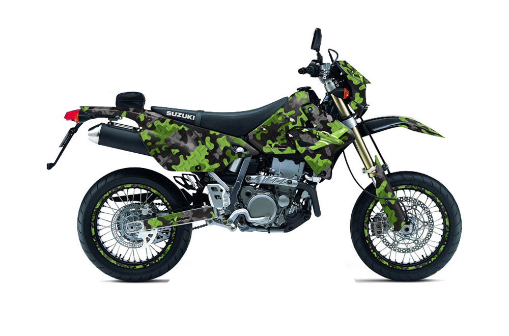 Suzuki DRZ 400 S Metal Tank Dirt Bike Graphic Kit - 2000-2018 Dog Fighter Green