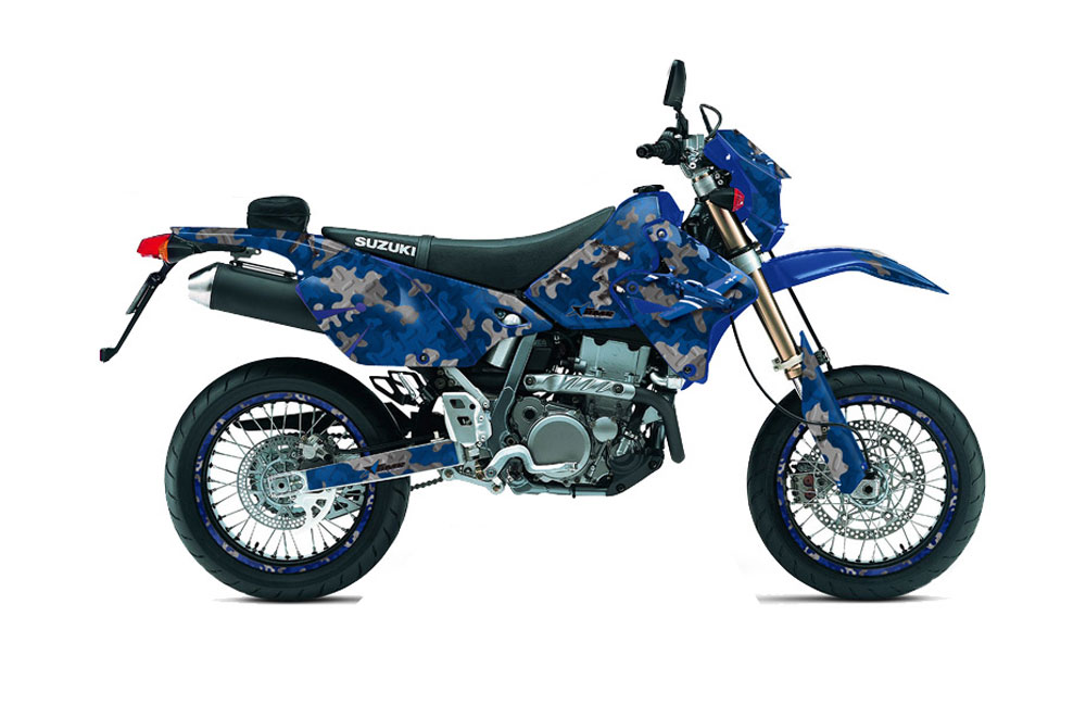 Suzuki DRZ 400 S Metal Tank Dirt Bike Graphic Kit - 2000-2018 Dog Fighter Blue