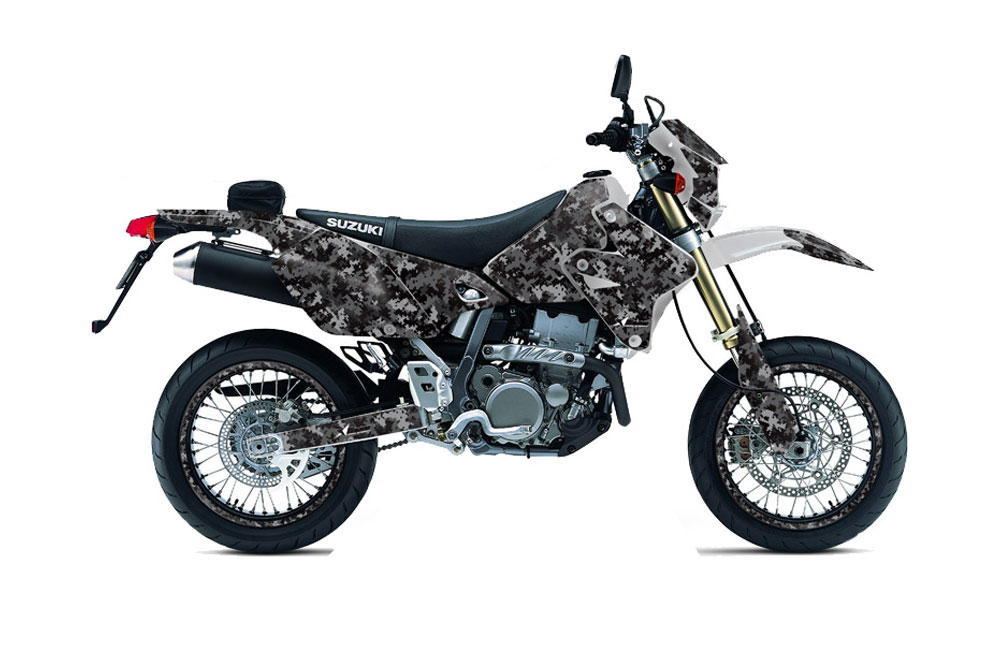 Suzuki DRZ 400 S Metal Tank Dirt Bike Graphic Kit - 2000-2018 Digicamo Black
