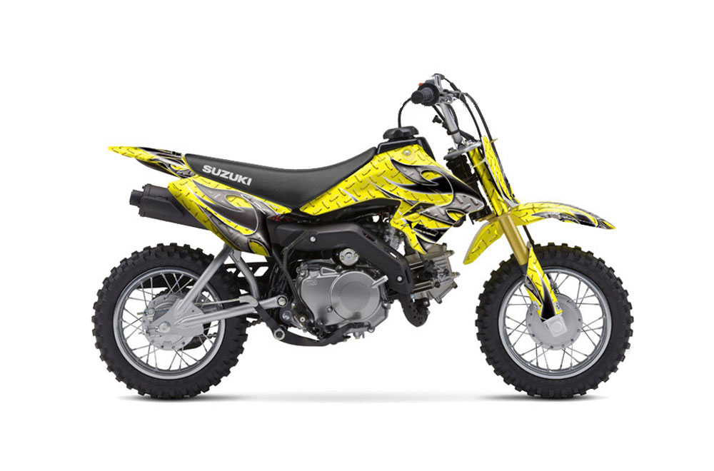 Suzuki DRZ 70 Dirt Bike Graphic Kit - 2008-2016 Tribal Flame Yellow