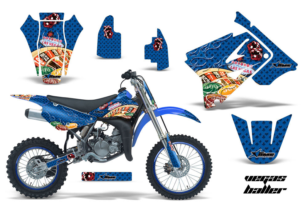 Suzuki RM 85 Dirt Bike Graphic Kit - 2002-2015 Vegas Baller Blue