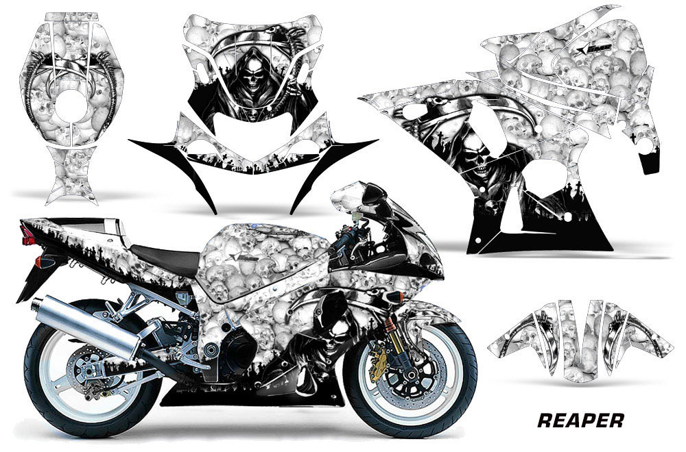 Suzuki GSXR 1000 Street Bike Graphic Kit - 2001-2002 Reaper White
