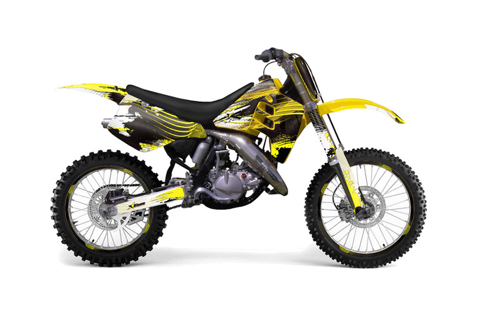 Suzuki RM 250 Dirt Bike Graphic Kit - 1989-1992 Carbon X Yellow