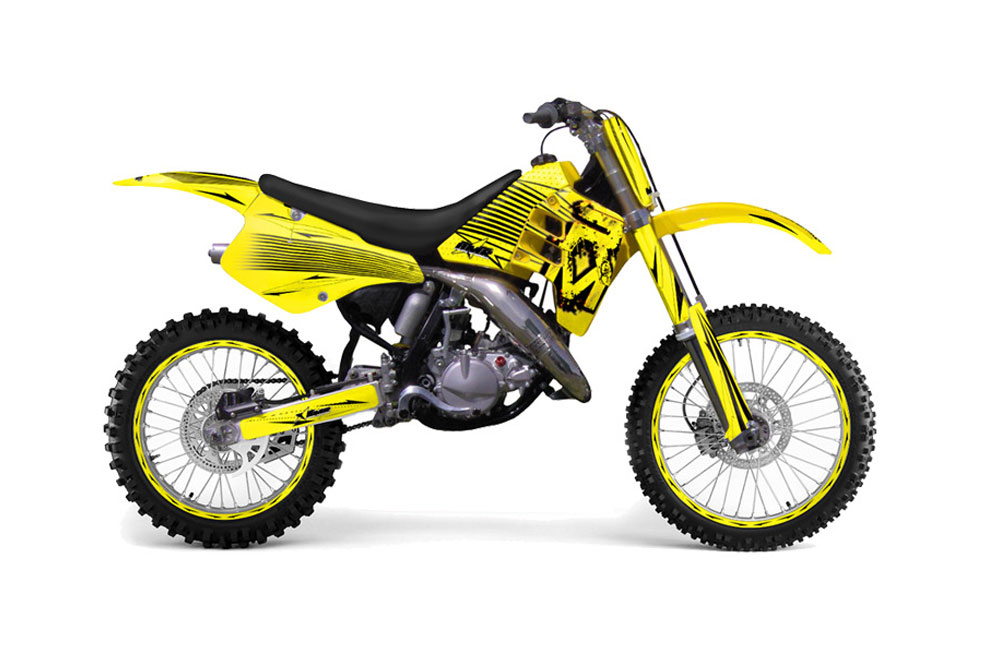 Suzuki RM 125 Dirt Bike Graphic Kit - 1992 Factory Race Yellow