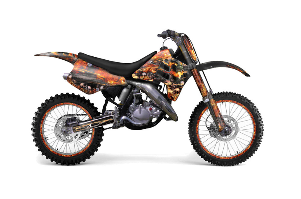 Suzuki RM 125 Dirt Bike Graphic Kit - 1992 Firestorm Black