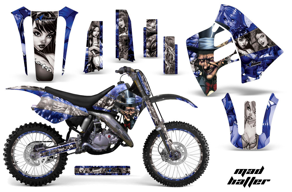 Suzuki RM 125 Dirt Bike Graphic Kit - 1992 Mad Hatter Blue