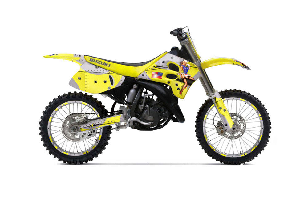 Suzuki RM 125 Dirt Bike Graphic Kit - 1993-1995 T Bomber Yellow