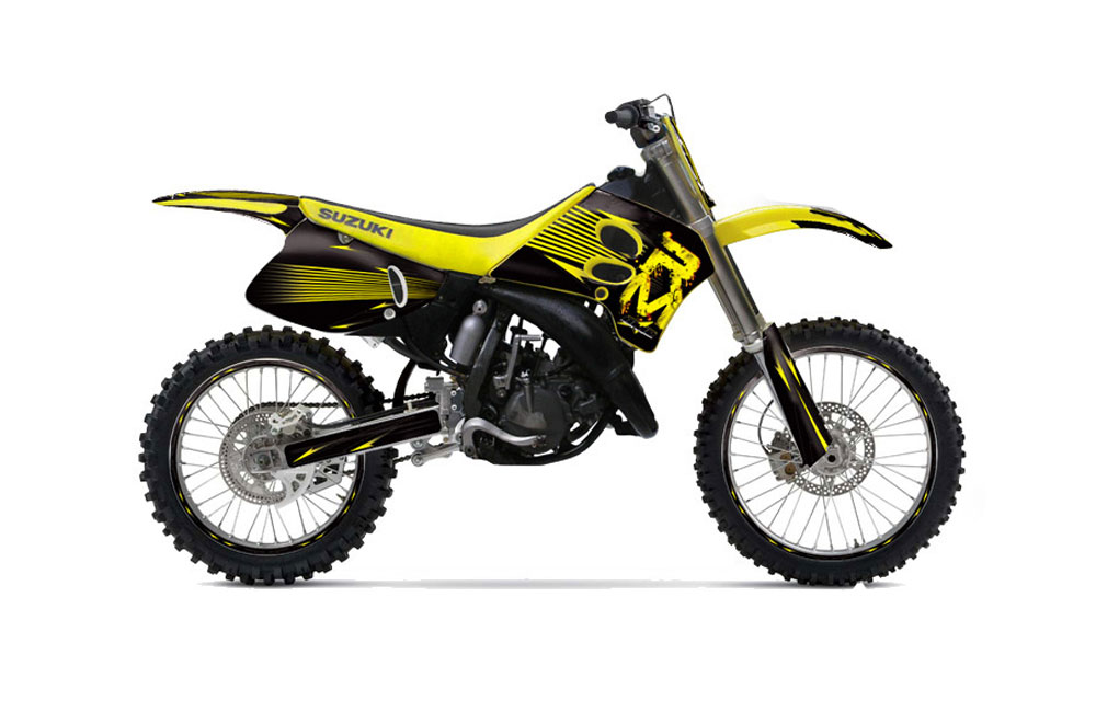 Suzuki RM 125 Dirt Bike Graphic Kit - 1993-1995 Factory Yellow