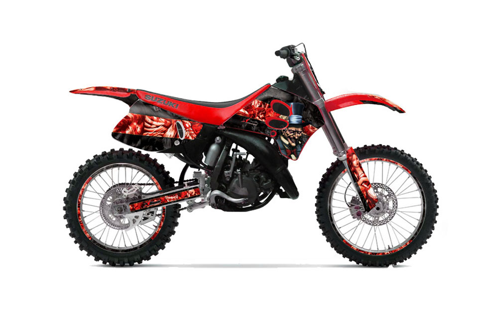 Suzuki RM 125 Dirt Bike Graphic Kit - 1993-1995 Mad Hatter Black