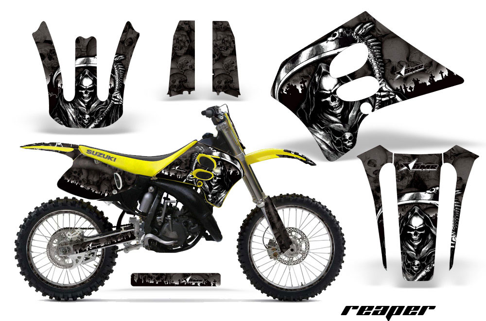 Suzuki RM 250 Dirt Bike Graphic Kit - 1993-1995 Reaper Black