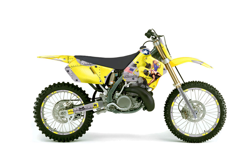 Suzuki RM 125 Dirt Bike Graphic Kit - 1996-1998 T Bomber Yellow