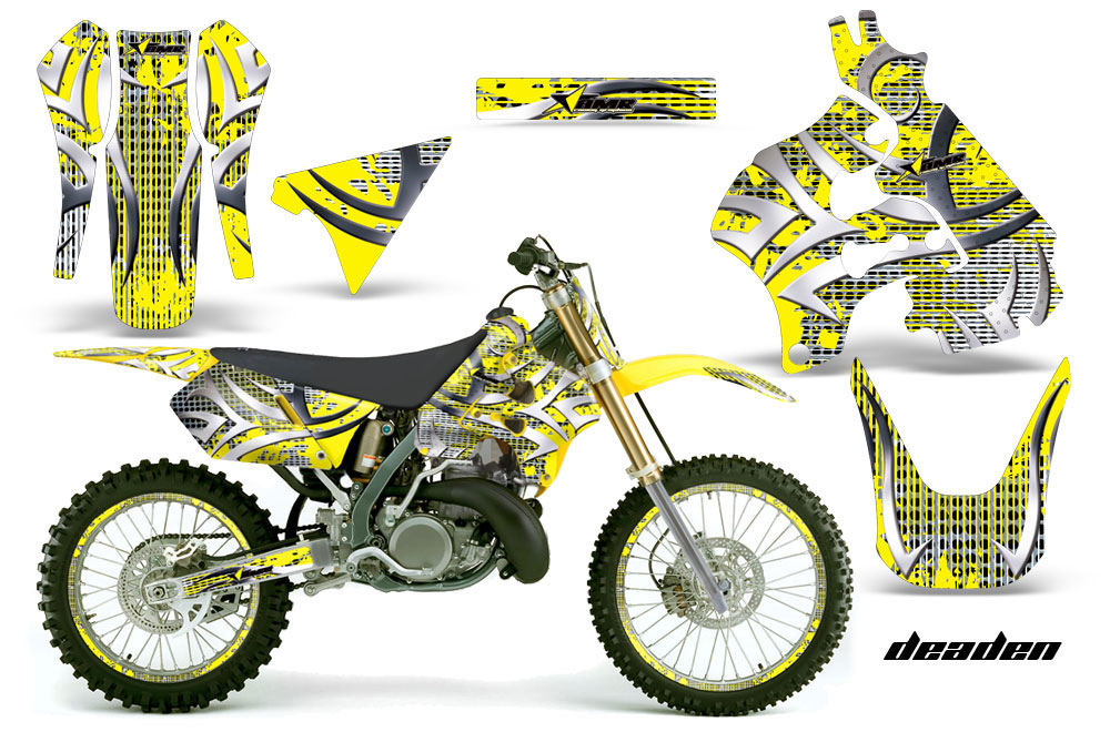 Suzuki RM 125 Dirt Bike Graphic Kit - 1996-1998 Deaden Yellow
