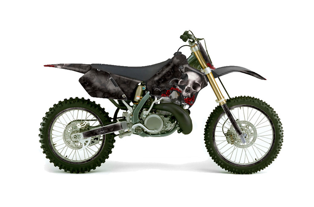 Suzuki RM 250 Dirt Bike Graphic Kit - 1996-1998 Bone Collector Black