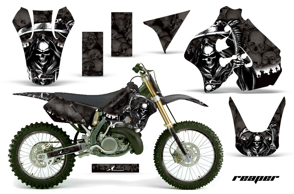 Suzuki RM 250 Dirt Bike Graphic Kit - 1996-1998 Reaper Black