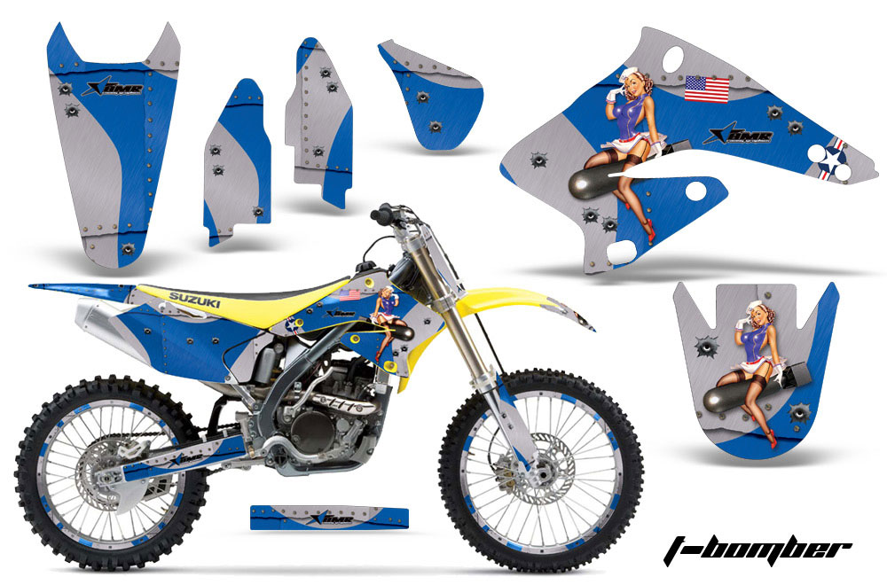 Suzuki RMZ 250 Dirt Bike Graphic Kit - 2004-2006 T Bomber Blue
