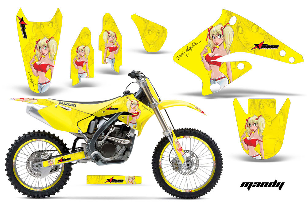 Suzuki RMZ 250 Dirt Bike Graphic Kit - 2004-2006 Mandy Yellow