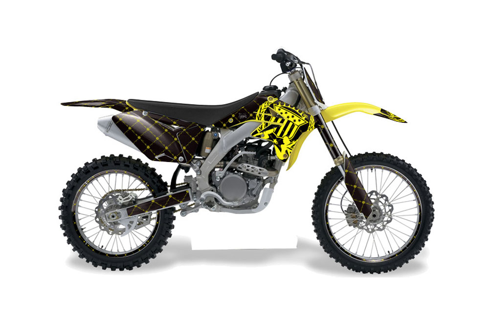 Suzuki RMZ 250 Dirt Bike Graphic Kit - 2007-2009 Silver Star - Reloaded Yellow