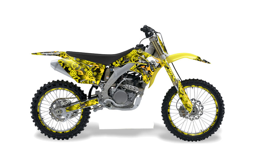 Suzuki RMZ 250 Dirt Bike Graphic Kit - 2007-2009 Motorhead Yellow