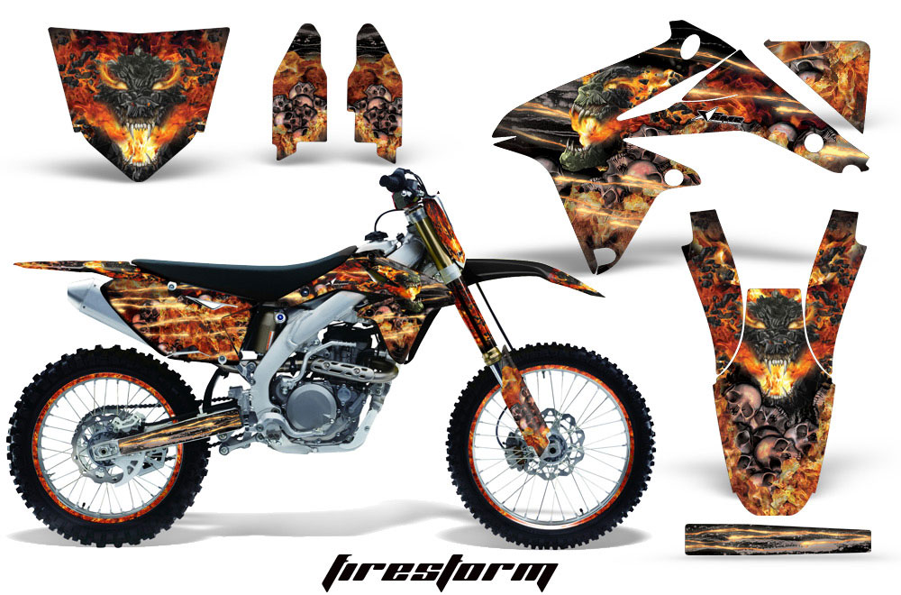 Suzuki RMZ 450 Dirt Bike Graphic Kit - 2008-2016 Firestorm Black