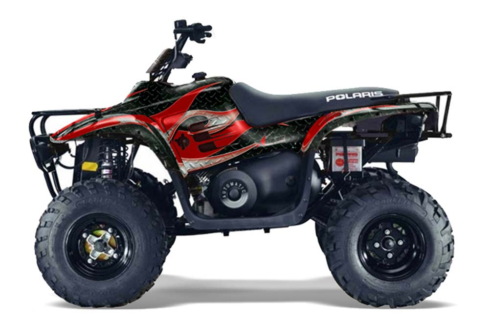 Polaris Trailboss 330 ATV Graphic Kit - 2004-2009 Tribal Flame Red
