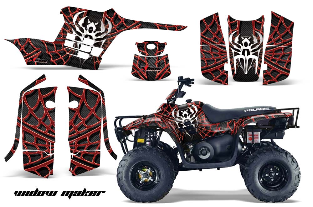 Polaris Trailboss 330 ATV Graphic Kit - 2004-2009 Widow Maker Red