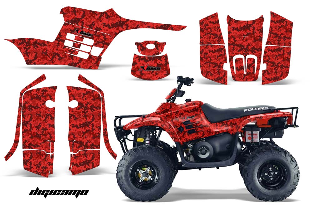 Polaris Trailboss 330 ATV Graphic Kit - 2004-2009 Digicamo Red