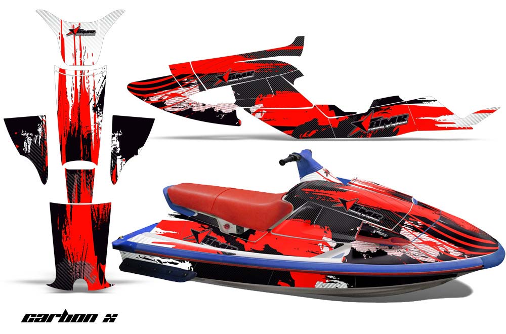 Yamaha Wave Raider Jet Ski Graphic Kit - 1994-1996 Carbon X Red