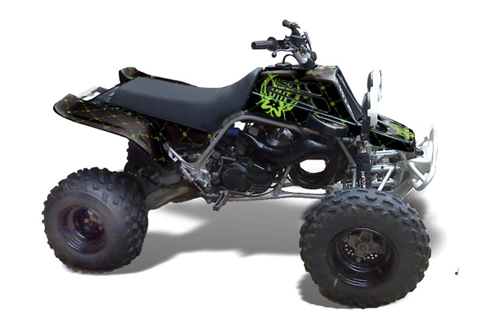 Yamaha Banshee 350 (Full Bore Plastics) ATV Graphic Kit - All Years Silver Star - Reloaded Green
