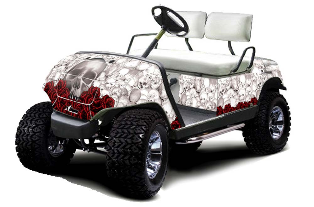Yamaha G-Series Golf Cart Graphic Kit - 1995-2006 Bone Collector White
