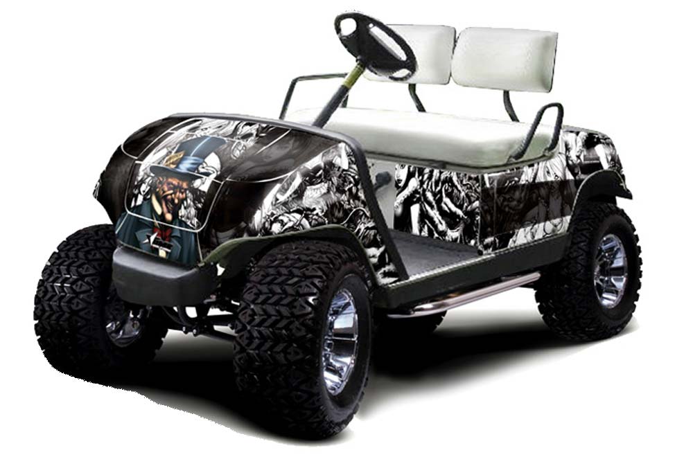 Yamaha G-Series Golf Cart Graphic Kit - 1995-2006 Mad Hatter White