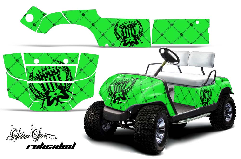 Yamaha G-Series Golf Cart Graphic Kit - 1995-2006 Silver Star Green