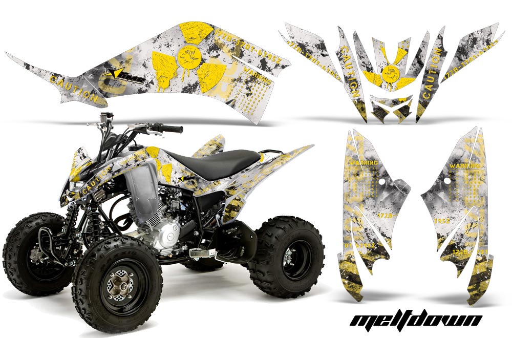 Yamaha Raptor 125 ATV Graphic Kit - 2011-2014 Meltdown Yellow