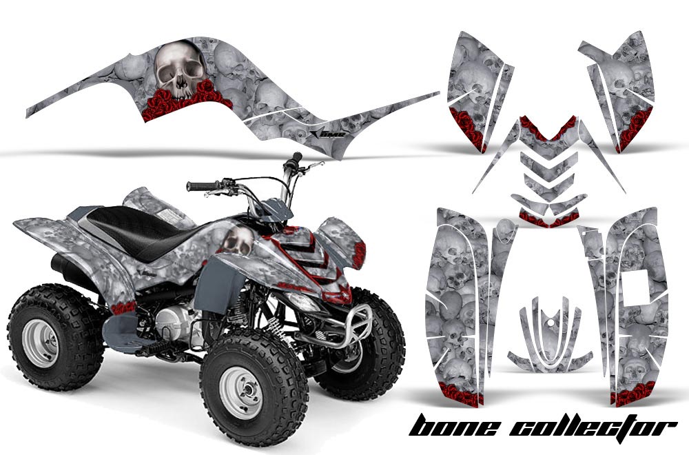 Yamaha Raptor 80 ATV Graphic Kit - 2003-2016 Bone Collector Silver
