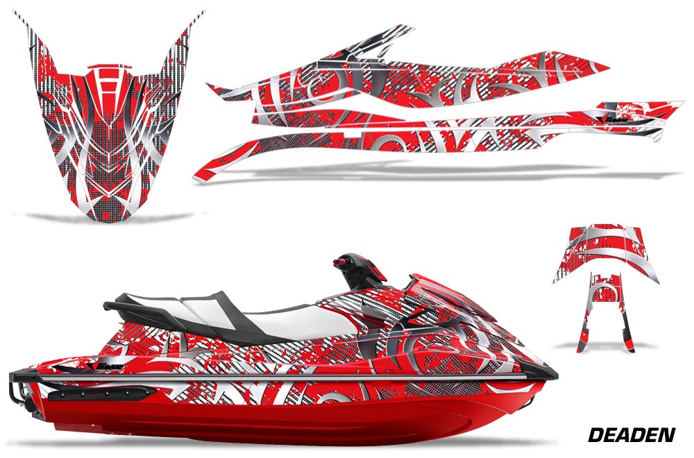 Yamaha Wave Runner GP 1800 Jet Ski Graphic Kit 2017 Deaden Red