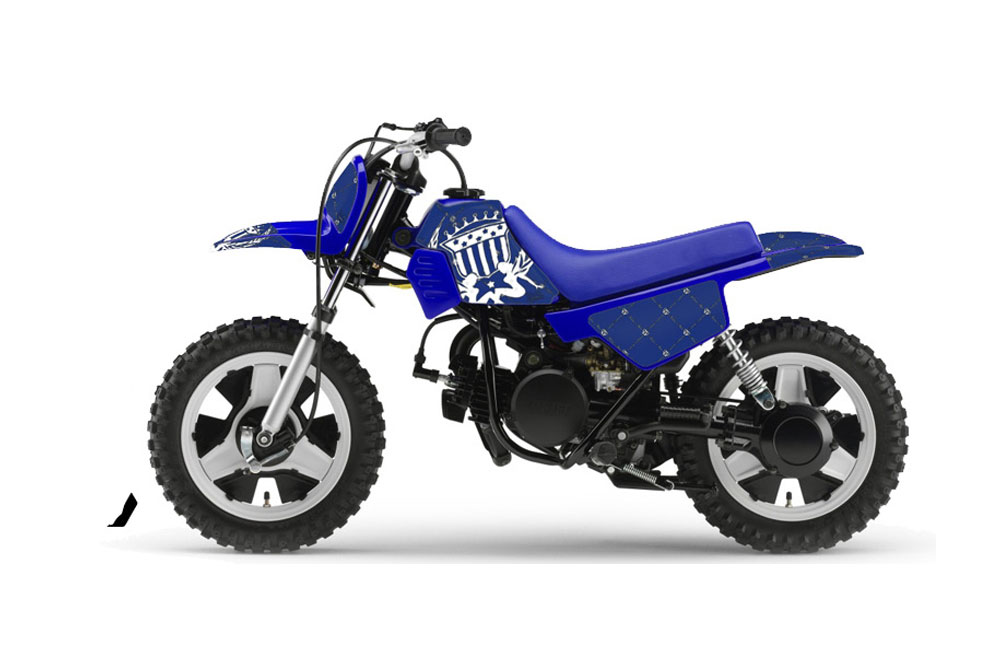 Yamaha PW50 Dirt Bike Graphic Kit - 1990-2022 Silver Star - Reloaded Blue