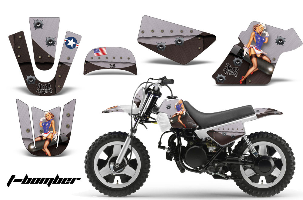 Yamaha PW50 Dirt Bike Graphic Kit - 1990-2022 T Bomber Black