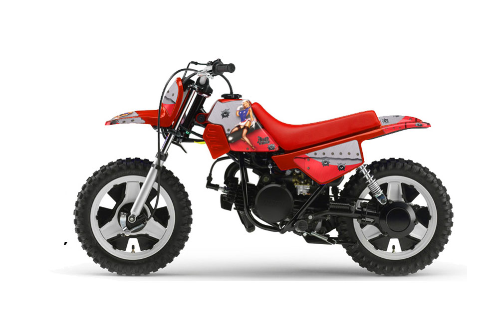 Yamaha PW50 Dirt Bike Graphic Kit - 1990-2022 T Bomber Red