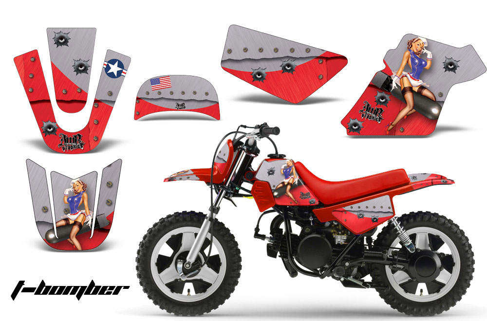 Yamaha PW50 Dirt Bike Graphic Kit - 1990-2022 T Bomber Red