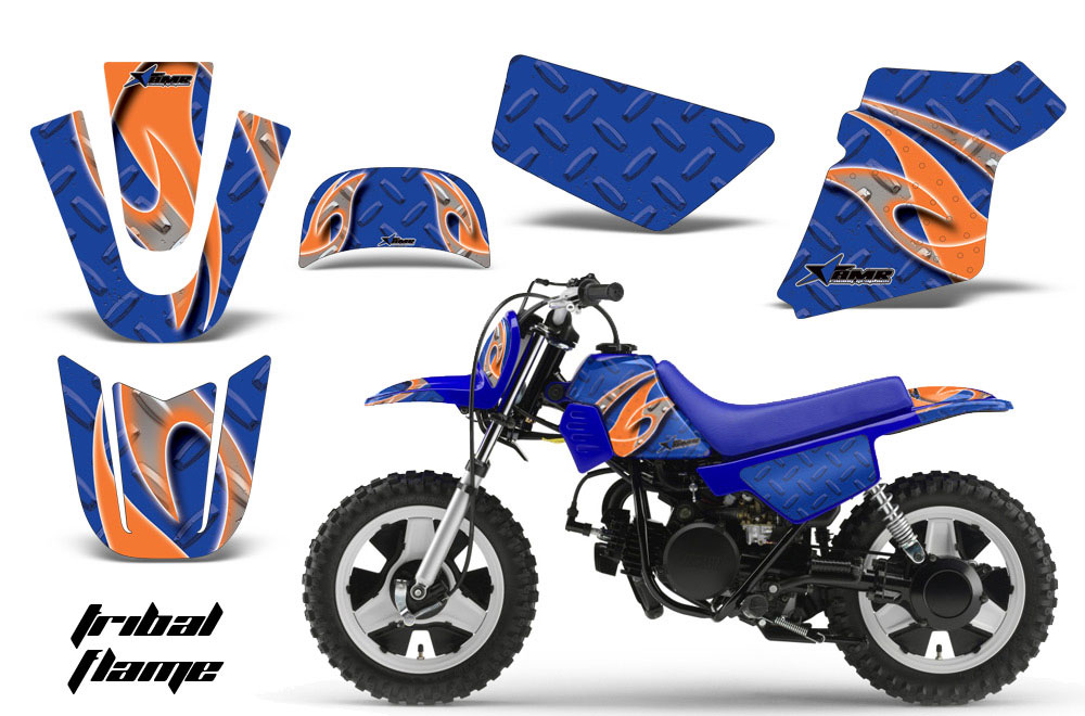 Yamaha PW80 Dirt Bike Graphic Kit - 1996-2006 Tribal Flame Blue