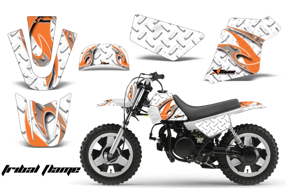 Yamaha PW80 Dirt Bike Graphic Kit - 1996-2006 Tribal Flame White
